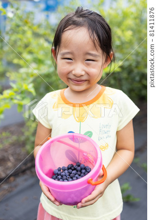 Kids enjoying blueberry hunting Kids enjoying blueberry hunting 81411876