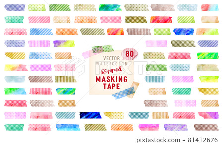 A set of 80 masking tapes with a watercolor touch 81412676