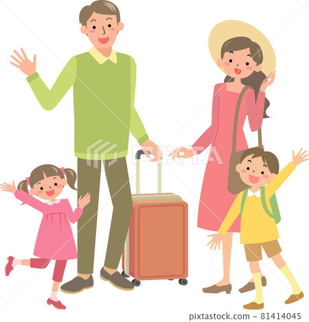 一家人在秋季進行家庭旅行 81414045