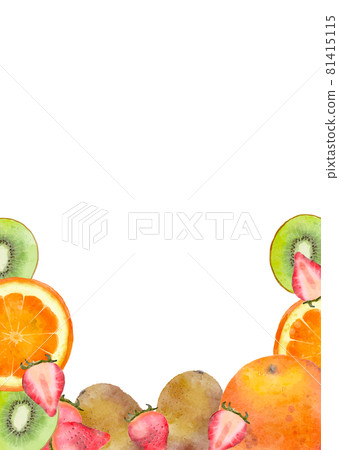 Watercolor style fruit illustration, fruit cut set Watercolor style fruit illustration, fruit cut set 81415115