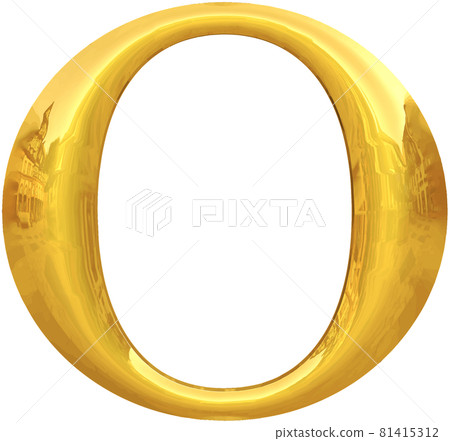 Gold Typography Letter O - Stock Illustration [81415312] - PIXTA