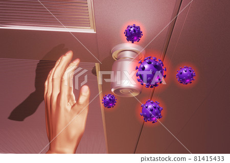 Hygiene arousal image (aluminum door / 3DCG) 81415433