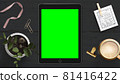 Easy synthesis with iPad green background 81416422
