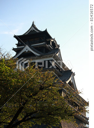 熊本城堡城堡塔在災害前 熊本城堡城堡塔在災害前 81416572