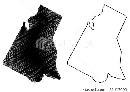 Borkou Region (Regions of Chad, Republic of Chad) map vector illustration, scribble sketch Borkou map 81417693