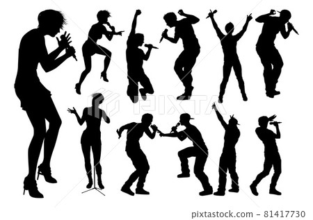 Singers Pop Country Rock Hiphop Star Silhouettes Singers Pop Country Rock Hiphop Star Silhouettes 81417730