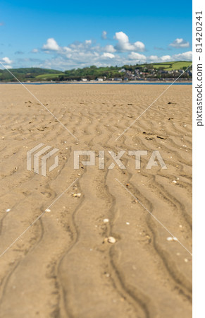 Vertical image of sand in LLansteffan beach in southern Wales Vertical image of sand in LLansteffan beach in southern Wales 81420241