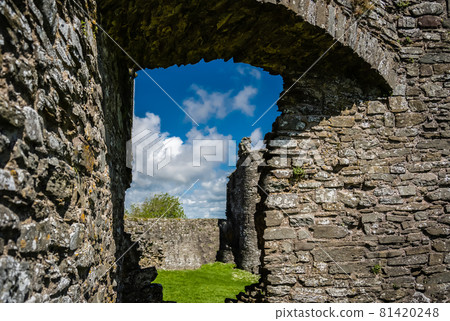 Ruined Llansteffan castle in Carmarthenshire, Wales, UK Ruined Llansteffan castle in Carmarthenshire, Wales, UK 81420248