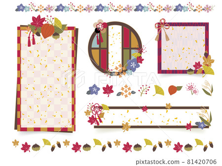 秋季現代日本圖案框架集 秋季現代日本圖案框架集 81420706