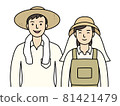 Farmer's couple. looking at the camera. Vector illustration. 81421479