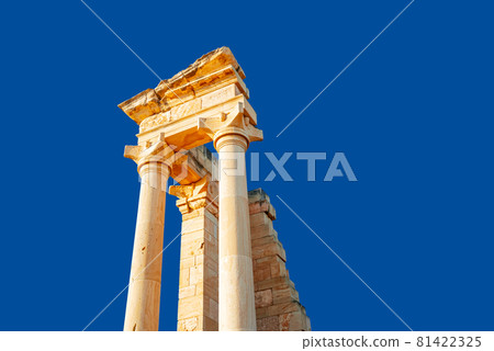 Restored columns of ancient Apollo Hylates sanctuary, Cyprus. Restored columns of ancient Apollo Hylates sanctuary, Cyprus. 81422325