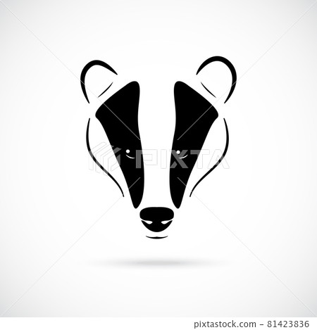 Badger head vector illustration in black 81423836