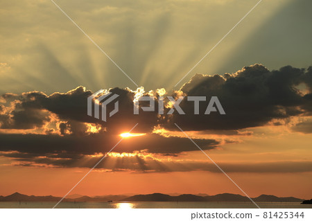 大牟田市,有明海,黃昏, 大牟田市,有明海,黃昏, 81425344