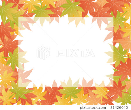 Maple leaf illustration frame background - Stock Illustration [81426040 ...