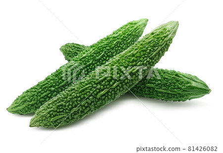 Bitter melon illustration real set with shadow 81426082