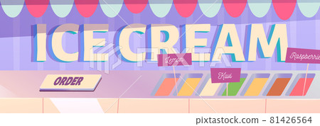 Ice cream cartoon banner, icecream assortment ad Ice cream cartoon banner, icecream assortment ad 81426564