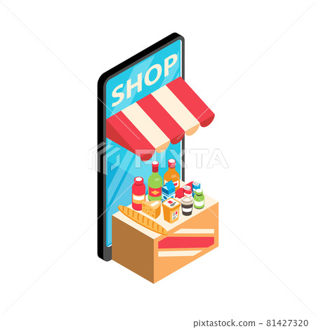 Online Shopping Isometric Icon - Stock Illustration [81427320] - PIXTA