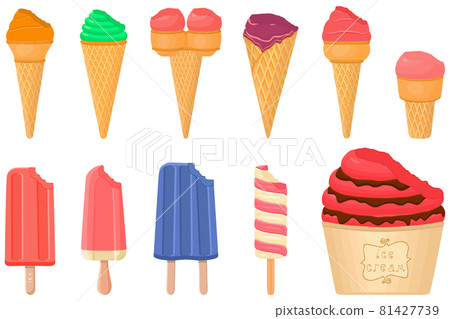 big kit ice cream popsicle different types in cone waffle cup big kit ice cream popsicle different types in cone waffle cup 81427739