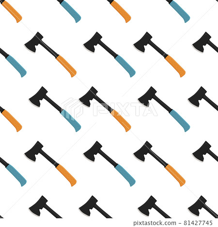 Illustration on theme pattern steel axes with wooden handle Illustration on theme pattern steel axes with wooden handle 81427745