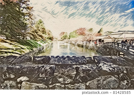 Moat of Hikone Castle Moat of Hikone Castle 81428585