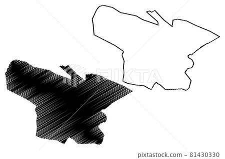 Shymkent city (Republic of Kazakhstan, Regions of Kazakhstan) map vector illustration, scribble sketch Shymkent map.... 81430330