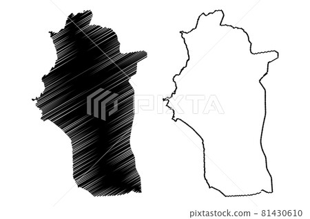 Latakia Governorate (Governorates of Syria, Syrian Arab Republic) map vector illustration, scribble sketch Latakia map.. 81430610