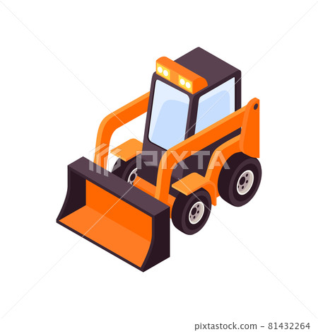 Little Bulldozer Isometric Composition 81432264