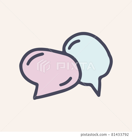 speech bubble color vector doodle simple icon - Stock Illustration ...