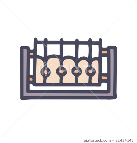 forged fence color vector doodle simple icon forged fence color vector doodle simple icon 81434145