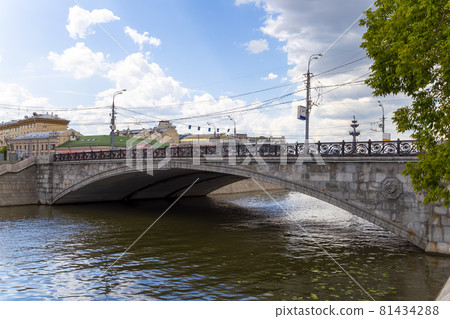Drainage channel. Bolotnaya Embankment and Kadashevskaya Naberezhnaya (Embankment). Moscow city historic center, popular landmark. Russia Drainage channel. Bolotnaya Embankment and Kadashevskaya Naberezhnaya (Embankment). Moscow city historic center, popular landmark. Russia 81434288