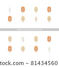 Minimal icon Autumn leaves tree set 001 81434560