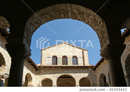 Atrium of Euphrasian basilica, Porec, Istria, Croatia. Included in the UNESCO World Heritage List Atrium of Euphrasian basilica, Porec, Istria, Croatia. Included in the UNESCO World Heritage List 81435422