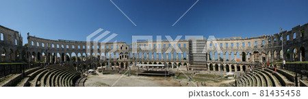 Panoramic view of the Arena (colosseum)  in Pula, Croatia 81435458