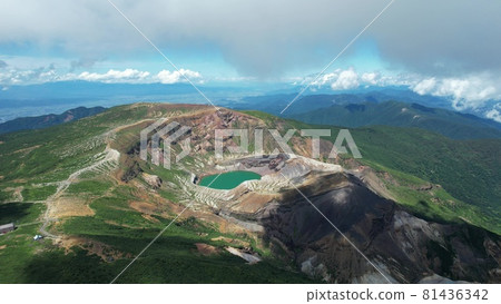 Summer Zao Okama aerial view (Okama and surrounding environment) 81436342