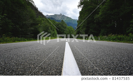 Empty asphalt road and mountain landscape 81437585