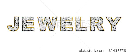 Sign Jewelry Store. Elite Golden Font. Luxury Alphabet Letters and Numbers Sign Jewelry Store. Elite Golden Font. Luxury Alphabet Letters and Numbers 81437758