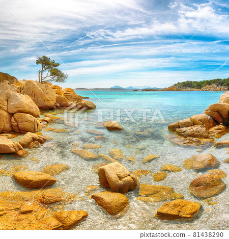 Fabulous view of Capriccioli beach in Costa Smeralda. Fabulous view of Capriccioli beach in Costa Smeralda. 81438290