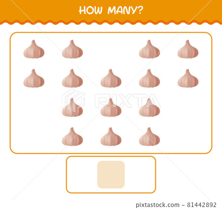 How many cartoon garlic. Counting game. Educational game for pre shool years kids and toddlers How many cartoon garlic. Counting game. Educational game for pre shool years kids and toddlers 81442892