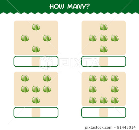 How Many Cartoon Cauliflower Counting Game Stock Illustration   81443014 