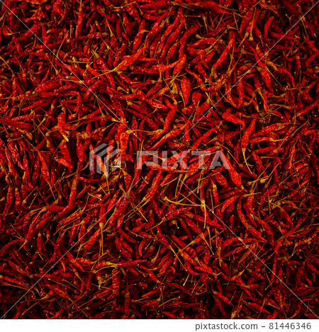 Dried red hot chilli texture background 81446346