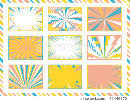 9 types of 3-color concentrated line set 9 types of 3-color concentrated line set 81446870