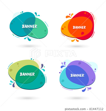 Modern free form abstract vector banners. Flat design of different colors with text space. Modern free form abstract vector banners. Flat design of different colors with text space. 81447112
