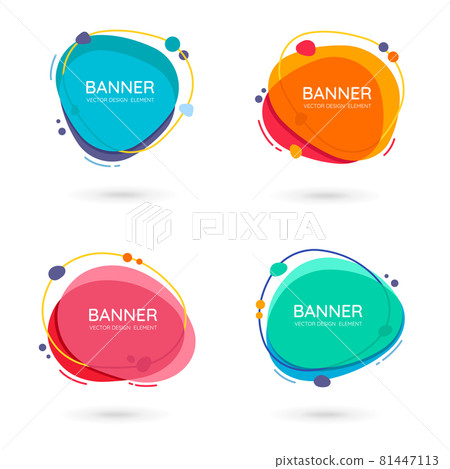 Modern free form abstract vector banners. Flat design of different colors with text space. 81447113