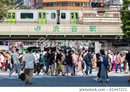 澀谷Scramble Crossing擁擠的風景 81447221