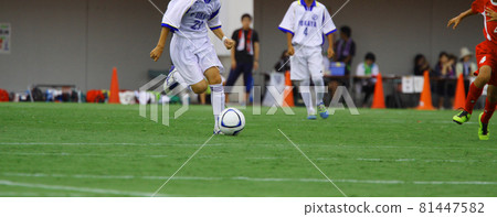 Soccer ball, grass, ground, dribbling, centering, practice, children Soccer ball, grass, ground, dribbling, centering, practice, children 81447582