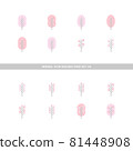 Minimal icon Sakura tree set 001 3/4 81448908