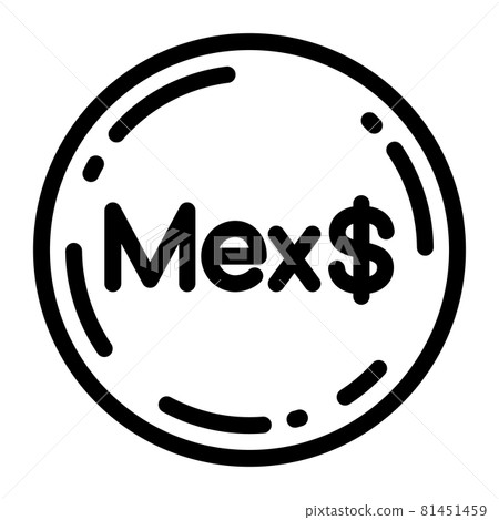 墨西哥比索硬幣圖標矢量圖 81451459