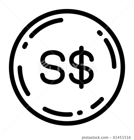 Singapore dollar coin icon vector illustration 81451516