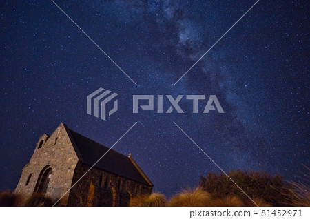 Lake Tekapo Church and Milky Way 81452971