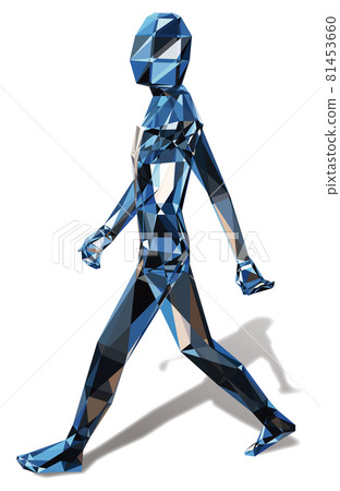 Walking diamond person B vector cutout Walking diamond person B vector cutout 81453660